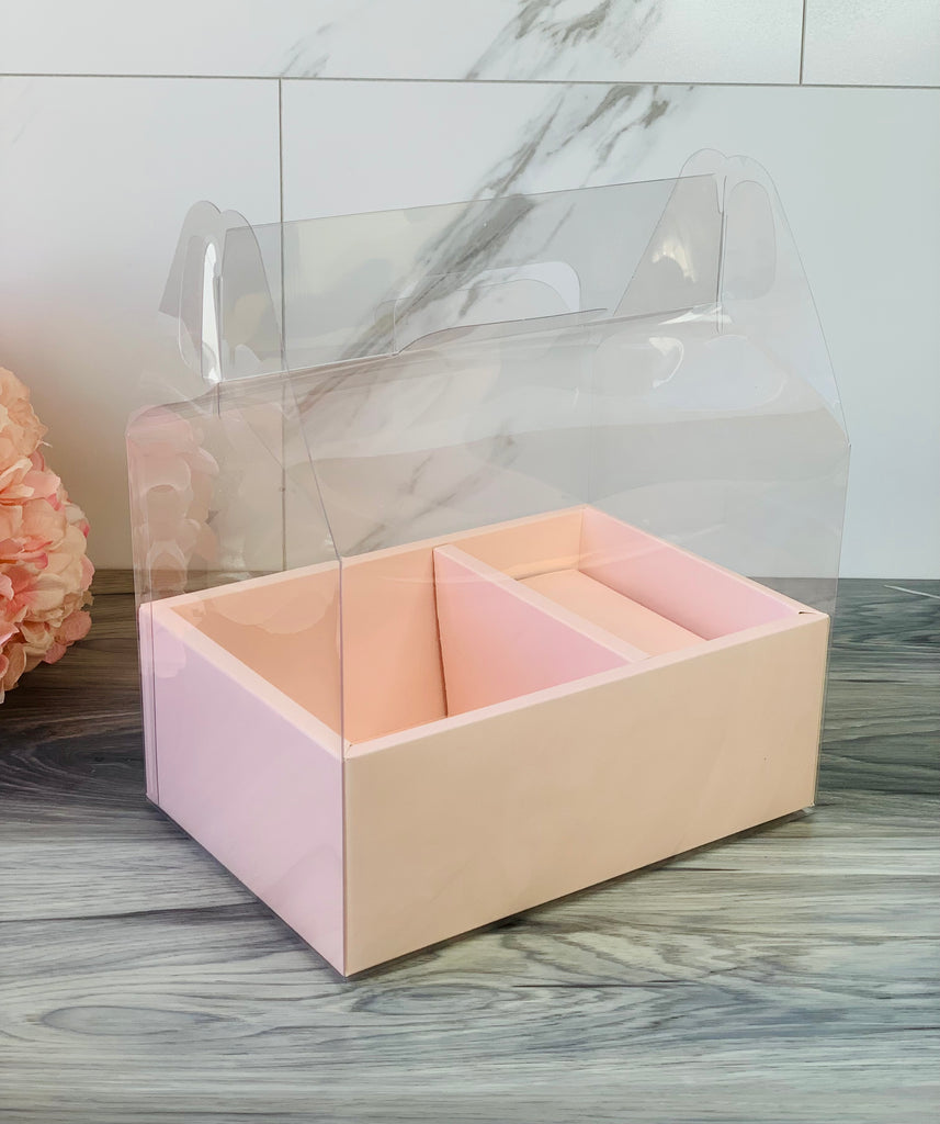 Clear Cake Flower Box with Handle - Gift box