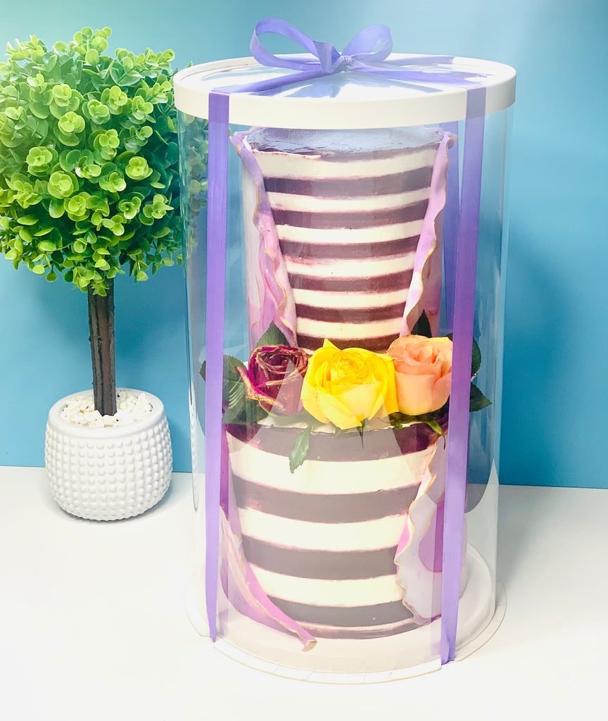 Extra Tall Round Clear Cake Box - 10" D x 17.5" H