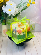 Green 8 Inch Square Clear Cake Box