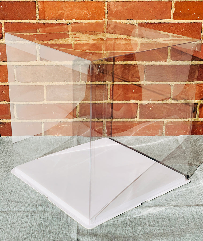 14"L x 14"W x 16" H Extra large and tall clear square Cake Box