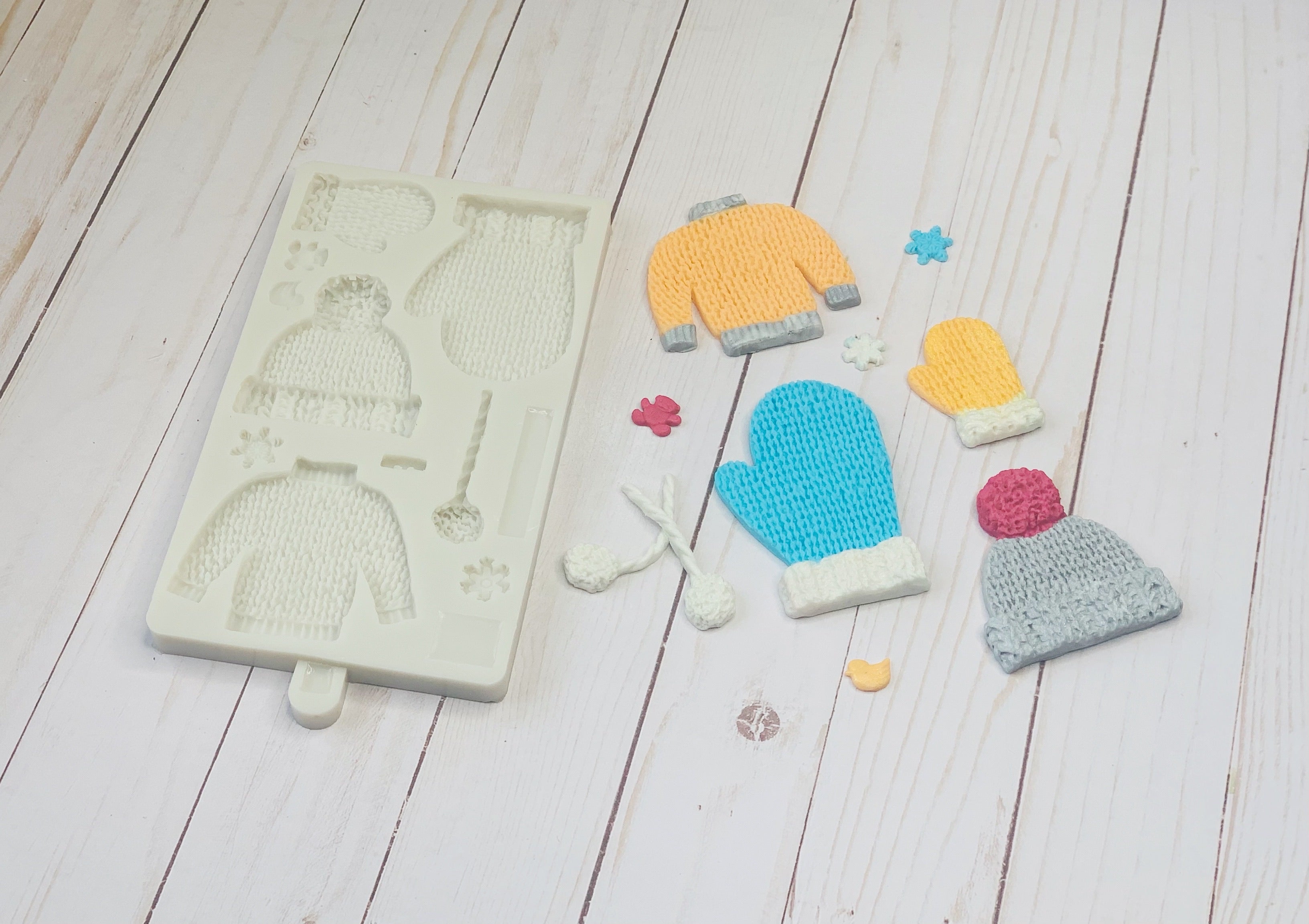 Knitted Mitten/Hat/Sweater impress silicone mold