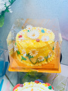 Orange 8 Inch Square Clear Cake Box