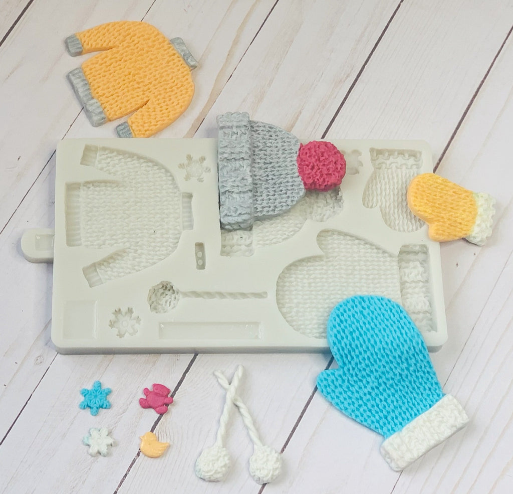 Knitted Mitten/Hat/Sweater impress silicone mold