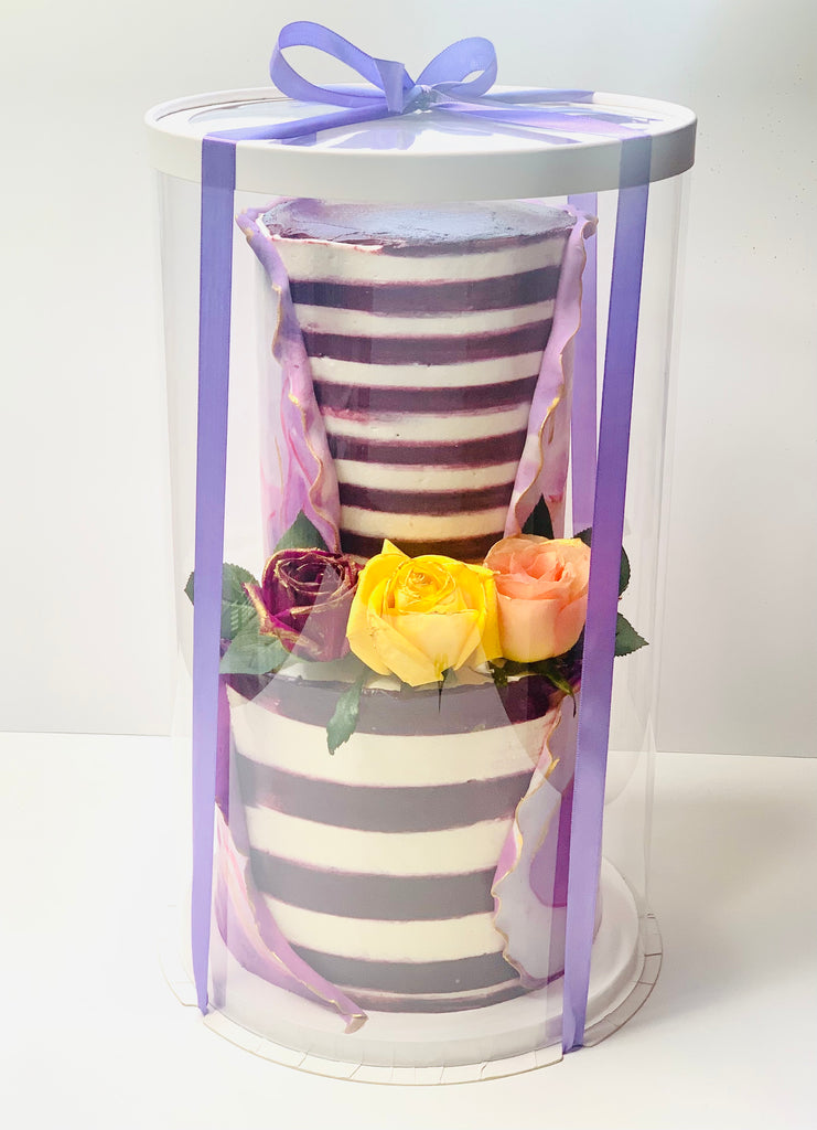 Extra Tall Round Clear Cake Box - 10" D x 17.5" H
