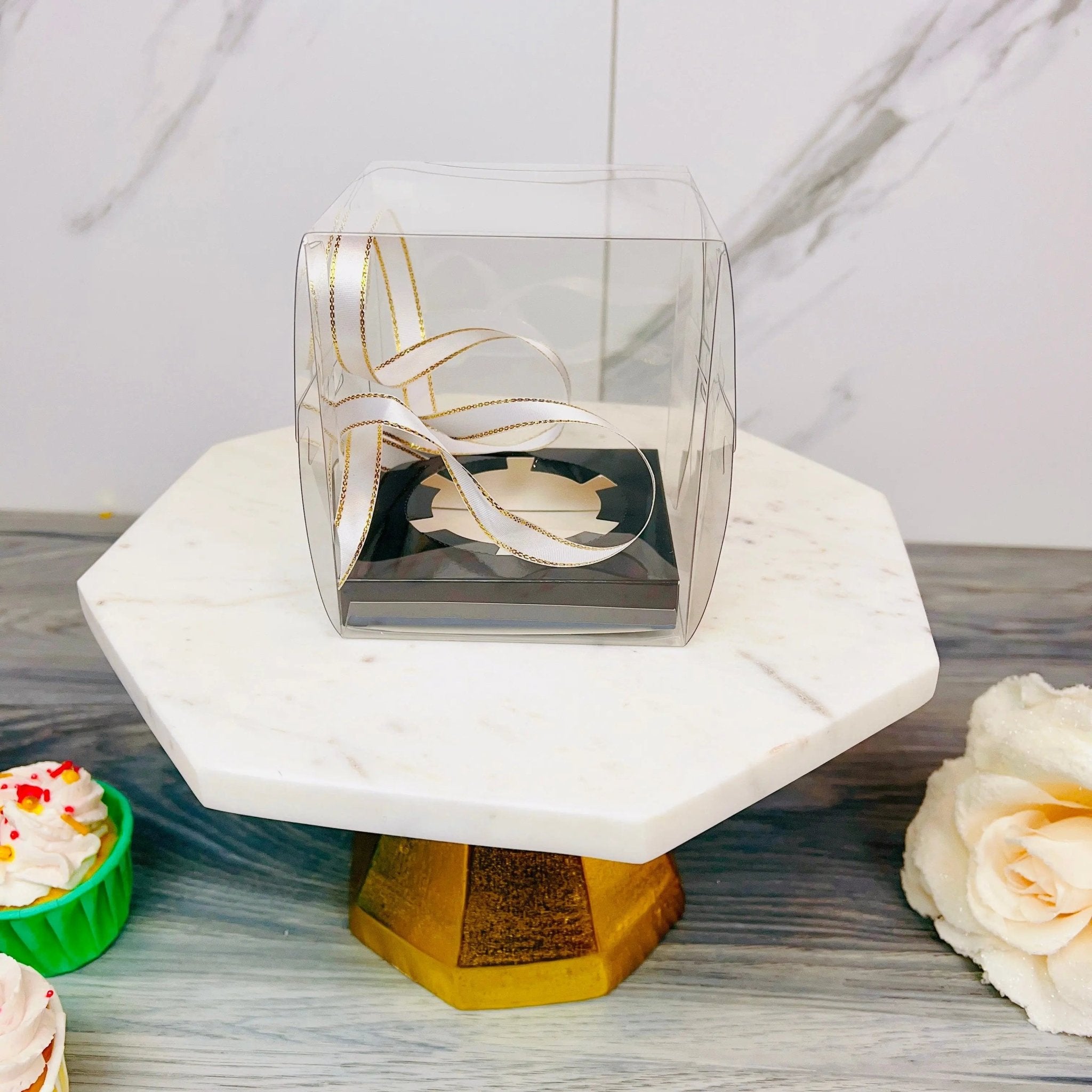 Individual Clear Cupcake Boxes With Ribbon 20 Sets - cupcakes1 Cupcake boxes