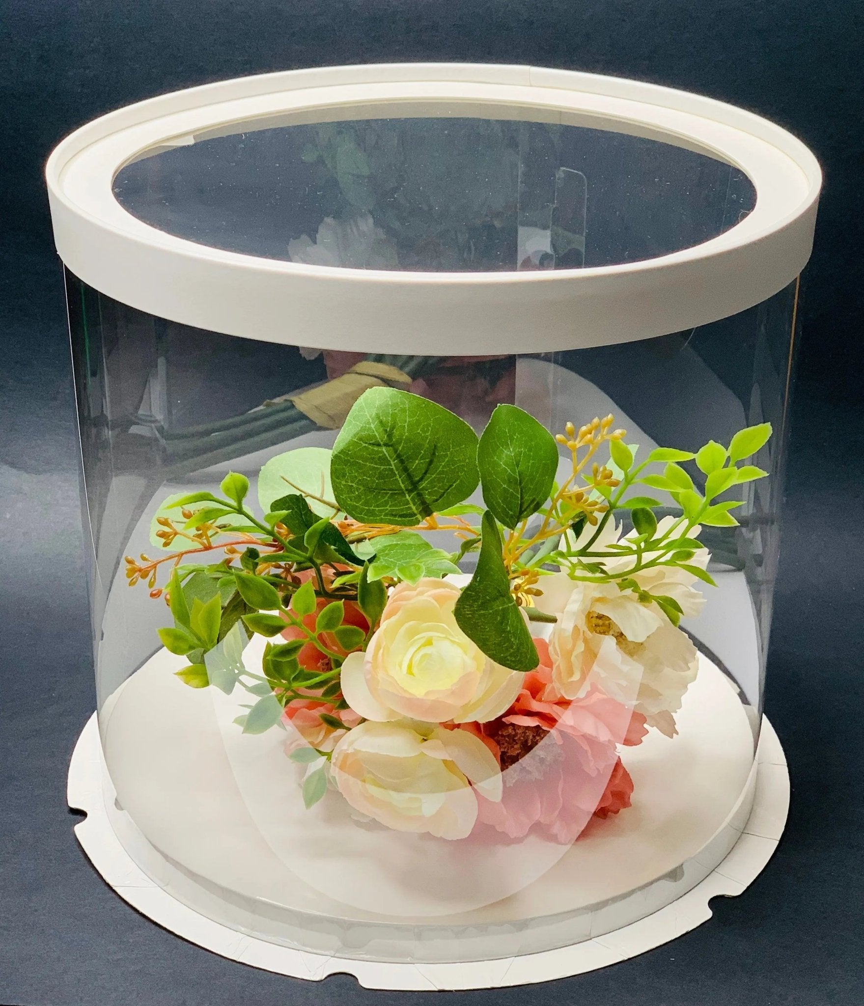 Large Round Clear Cake Boxes - 11.75" D x 10" H -  Round cake box