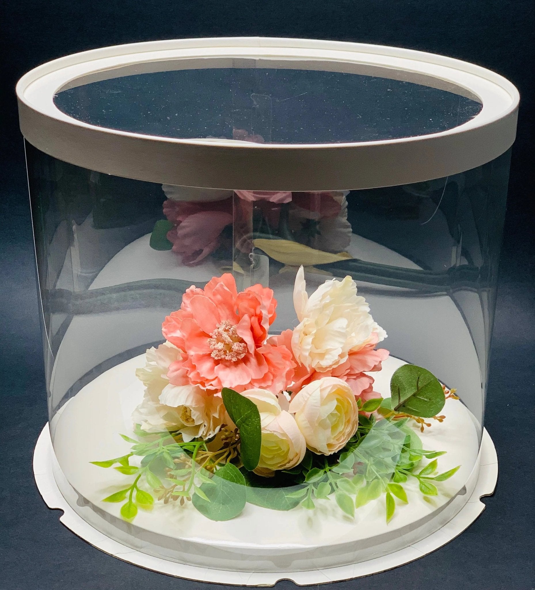 Round Clear Cake Box - 10" D by 9.5" Tall - Clear Cake Boxes with Window - Clear Gift Box - RW1095 Round cake box