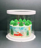 Round Clear Cake Box - 10" D by 9.5" Tall - Clear Cake Boxes with Window - Clear Gift Box -  Round cake box