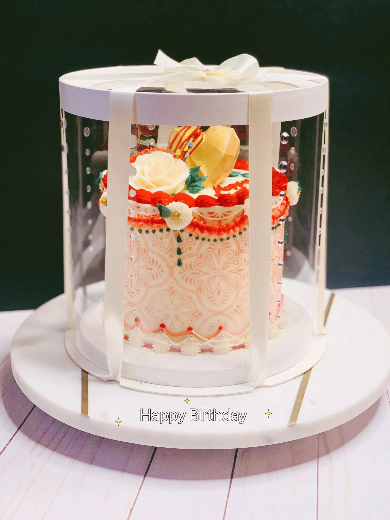 Round Clear Cake Box - 8.5" D by 9" Tall - Transparent Cake Boxes - Clear Gift Box - RW859 Round cake box