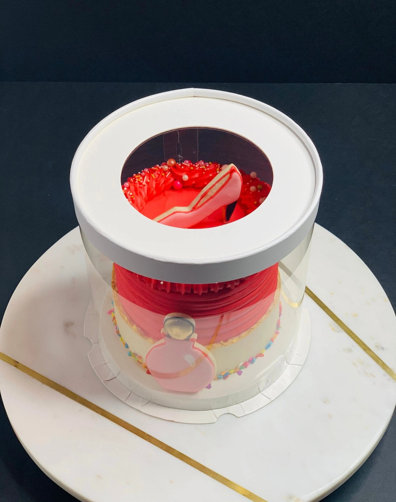 Round Clear Cake Boxes - 7" D by 7" Tall - Transparent Cake Box with Window for Small Cake - RW77 Round cake box