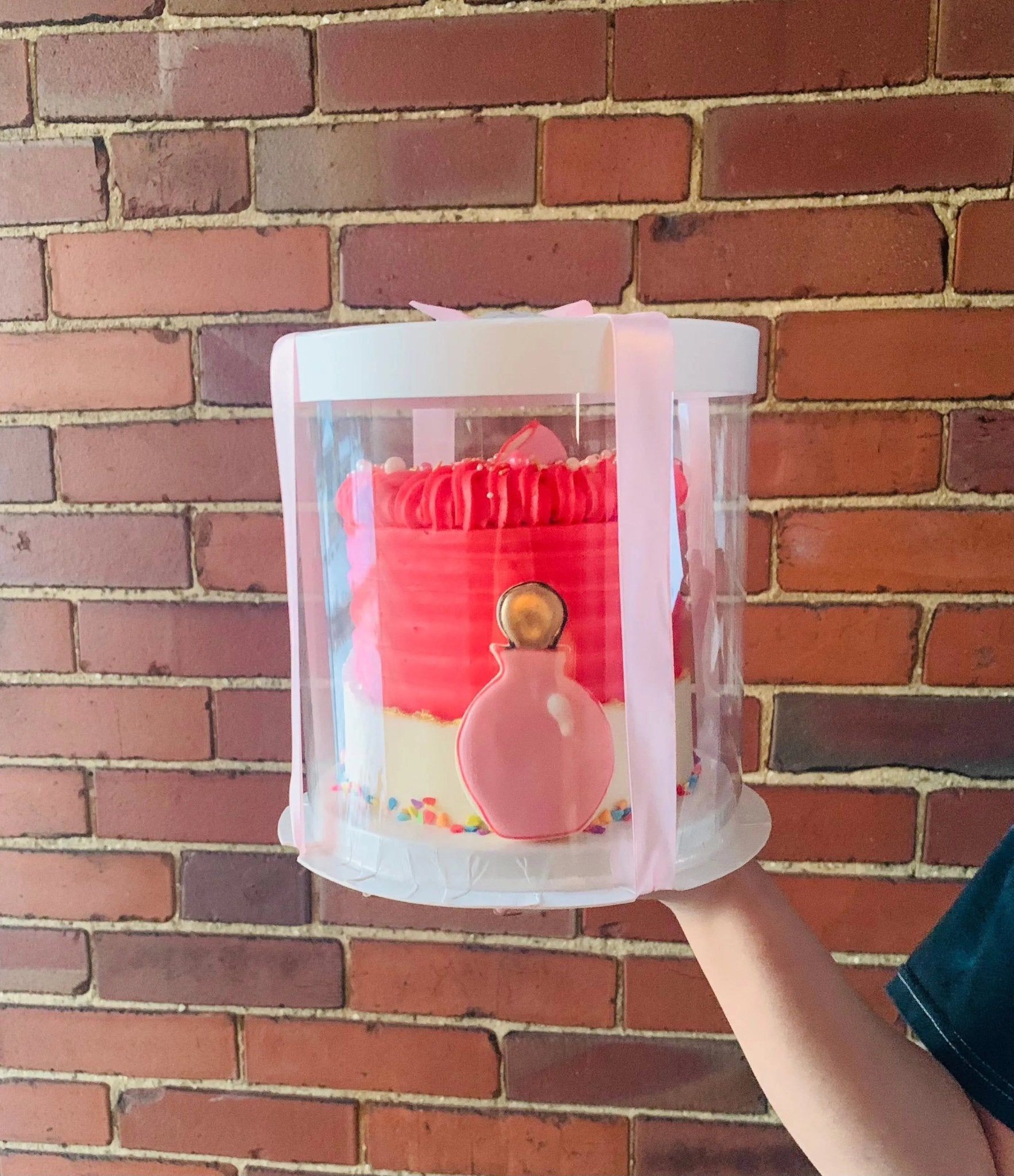 Round Clear Cake Boxes - 7" D by 7" Tall - Transparent Cake Box with Window for Small Cake - RW77 Round cake box