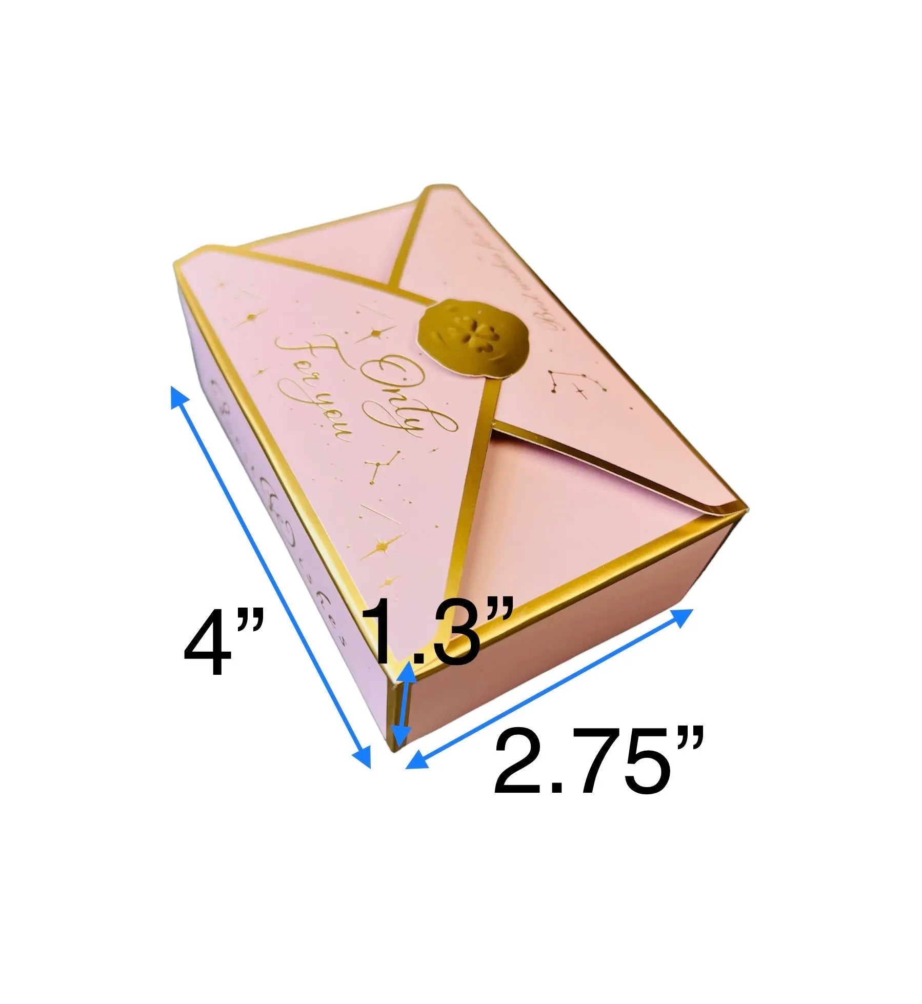 Vintage Wax Seal Envelope Wedding Favor Boxes - 50 Pack Gold Accent Party Favor Boxes for Bridal Shower & Events