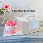 White Square Cake Box with Window - Cake Boards Included - P8675 Square Cake box